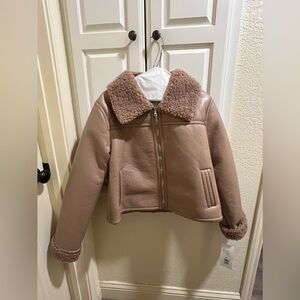 Shearling inside jacket new with tag super warm waist jacket